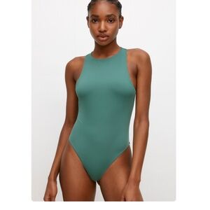 Babaton Contour 90s High Neck Contour Bodysuit Green Size Small